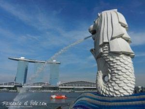 Viajar a Singapur - Leon Merlion en Marina Bay